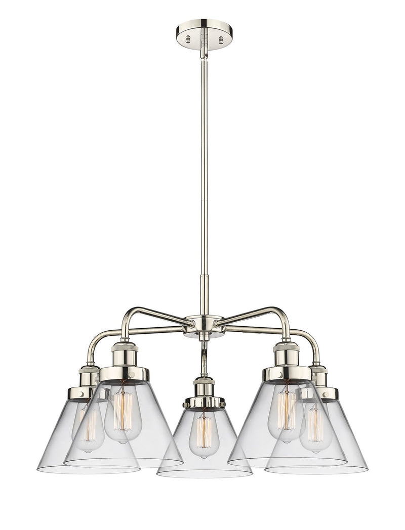 Innovations 916-5CR-PN-G42 Five Light Chandelier, Polished Nickel