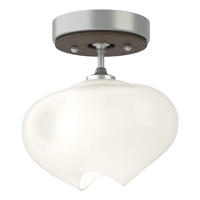 Hubbardton Forge 121372-SKT-82-05-FD0710 One Light Semi-Flush Mount, Vintage Platinum