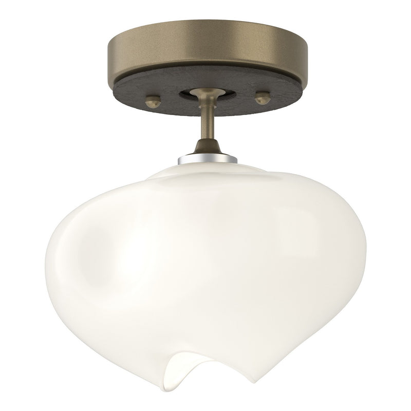 Hubbardton Forge 121372-SKT-84-07-FD0710 One Light Semi-Flush Mount, Soft Gold
