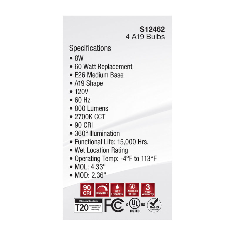 Satco S12462 Light Bulb, Clear