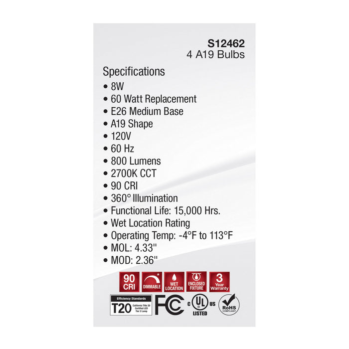 Satco S12462 Light Bulb, Clear