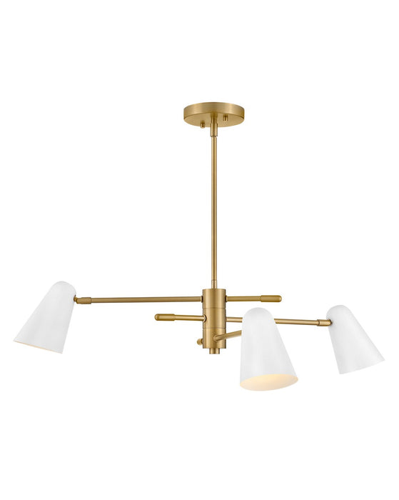 Lark 83543LCB-MW LED Chandelier, Lacquered Brass