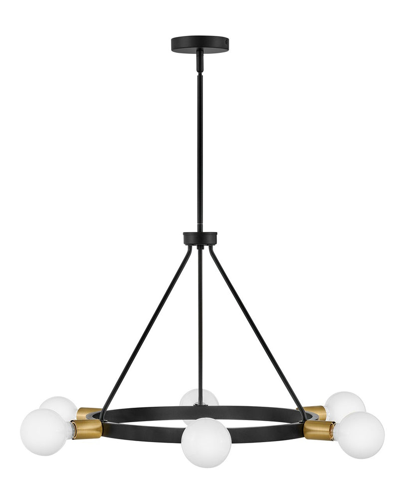 Lark 83616BK LED Chandelier, Black