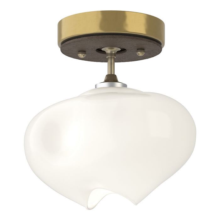 Hubbardton Forge 121372-SKT-86-05-FD0710 One Light Semi-Flush Mount, Modern Brass