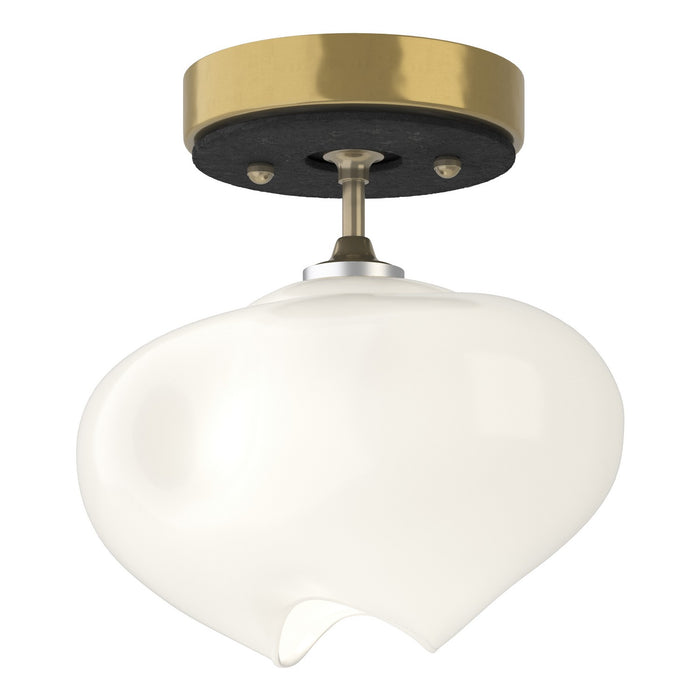 Hubbardton Forge 121372-SKT-86-10-FD0710 One Light Semi-Flush Mount, Modern Brass