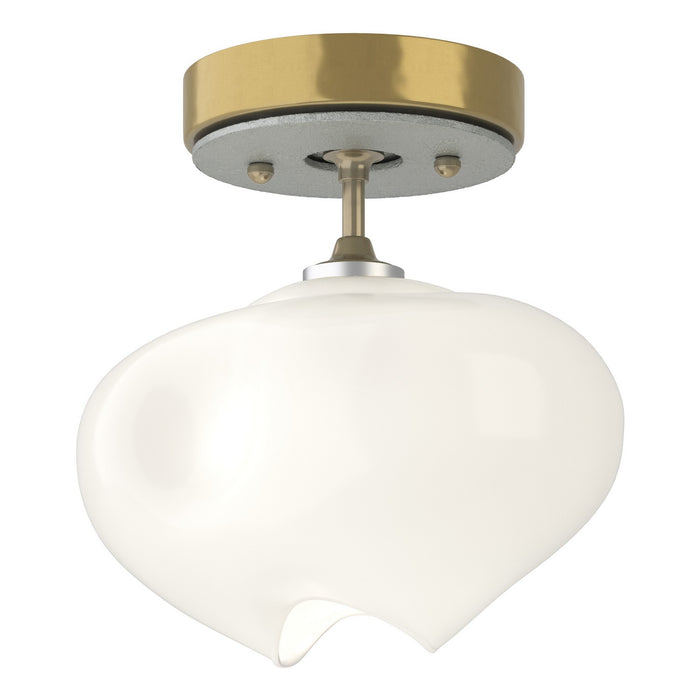 Hubbardton Forge 121372-SKT-86-82-FD0710 One Light Semi-Flush Mount, Modern Brass