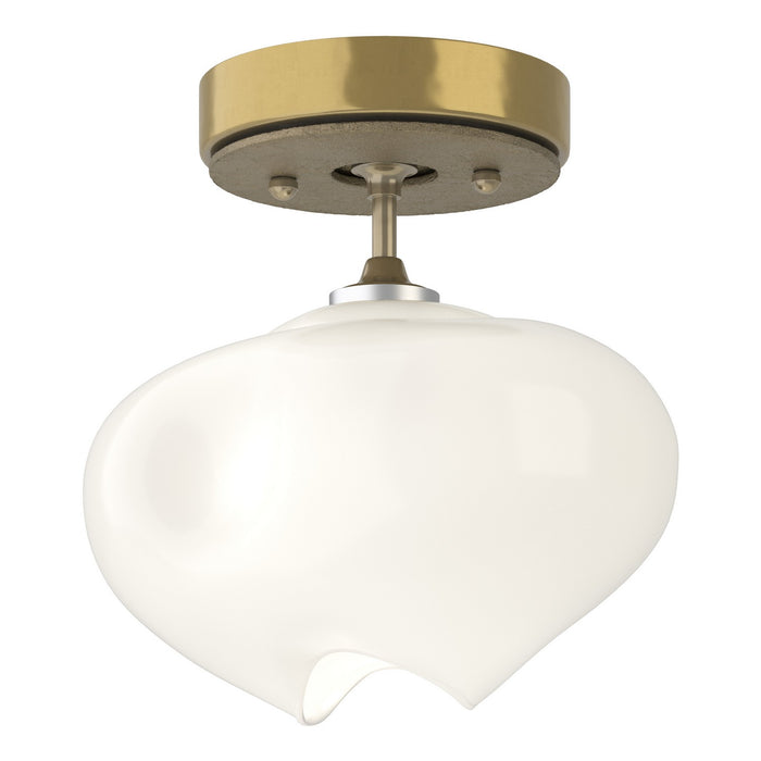 Hubbardton Forge 121372-SKT-86-84-FD0710 One Light Semi-Flush Mount, Modern Brass