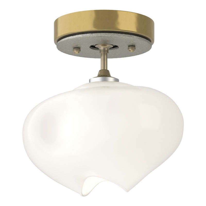 Hubbardton Forge 121372-SKT-86-85-FD0710 One Light Semi-Flush Mount, Modern Brass