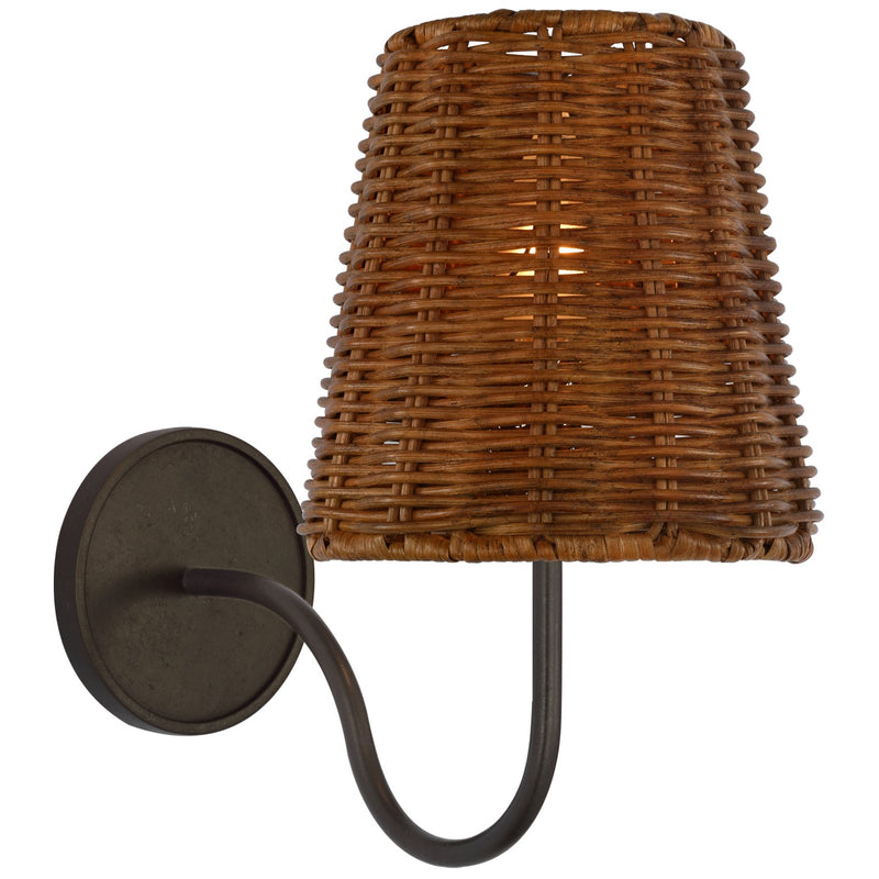 Visual Comfort Signature AL 2000AI-DRW LED Wall Sconce, Aged Iron