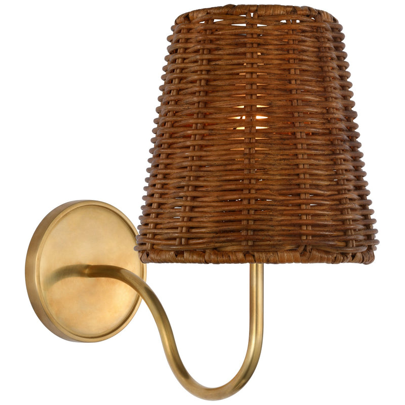 Visual Comfort Signature AL 2000HAB-DRW LED Wall Sconce, Hand-Rubbed Antique Brass