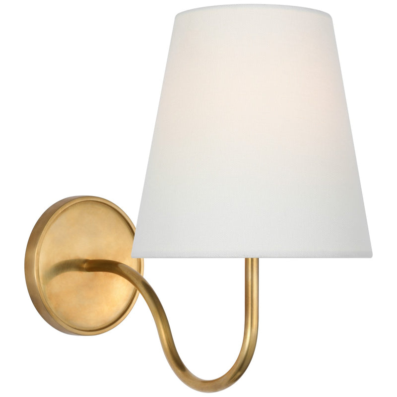 Visual Comfort Signature AL 2000HAB-L LED Wall Sconce, Hand-Rubbed Antique Brass