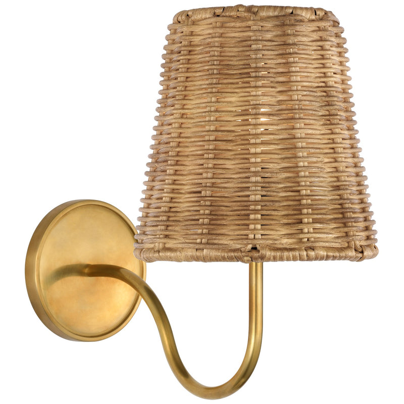 Visual Comfort Signature AL 2000HAB-NTW LED Wall Sconce, Hand-Rubbed Antique Brass