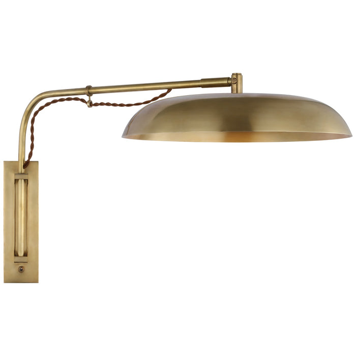 Visual Comfort Signature AL 2040HAB/WHT-WG LED Wall Sconce, Hand-Rubbed Antique Brass and White