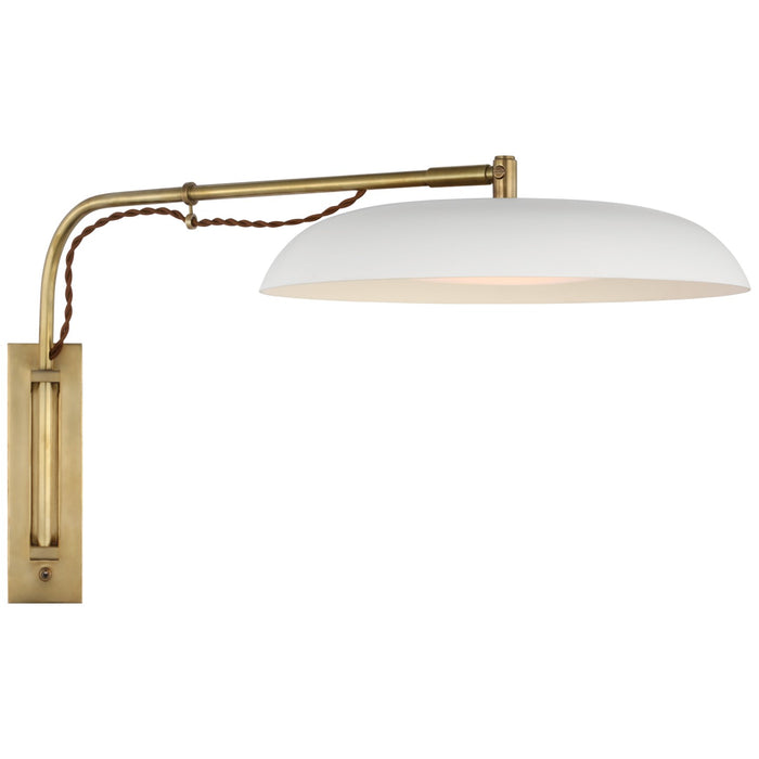 Visual Comfort Signature AL 2040HAB-WG LED Wall Sconce, Hand-Rubbed Antique Brass