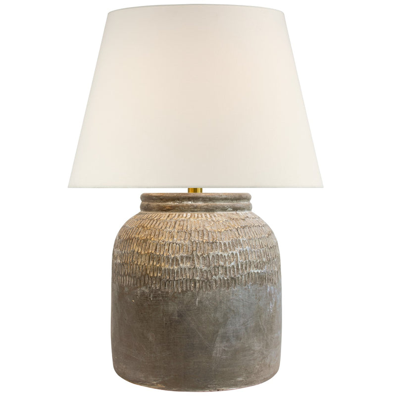 Visual Comfort Signature AL 3610STG-L LED Table Lamp, Silt Grey Ceramic