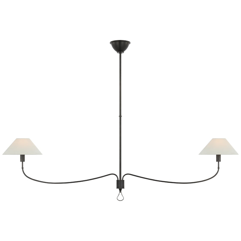 Visual Comfort Signature AL 5010BZ/CHC-L LED Chandelier, Bronze and Chocolate Leather