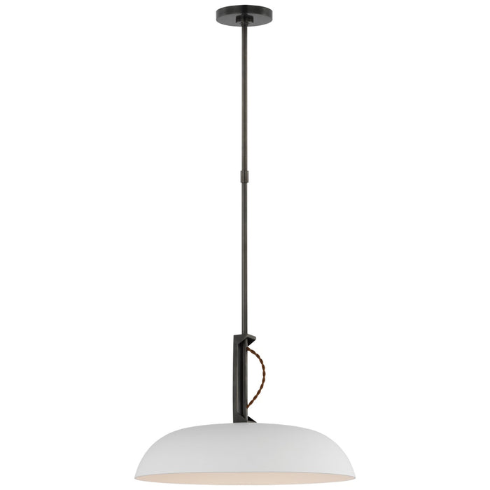 Visual Comfort Signature AL 5040BZ/WHT-WG LED Pendant, Bronze and White
