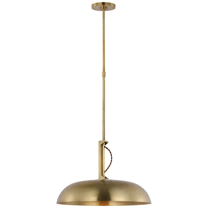 Visual Comfort Signature AL 5040HAB-WG LED Pendant, Hand-Rubbed Antique Brass