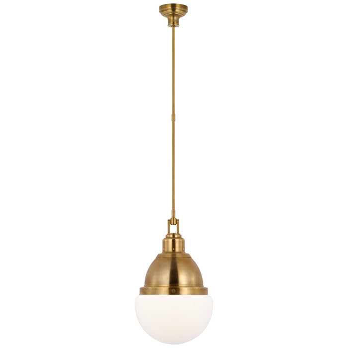 Visual Comfort Signature AL 5050HAB-WG LED Pendant, Hand-Rubbed Antique Brass
