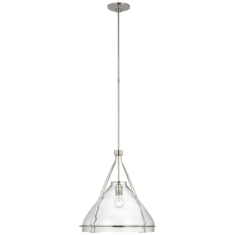 Visual Comfort Signature AL 5060PN-CG LED Pendant, Polished Nickel