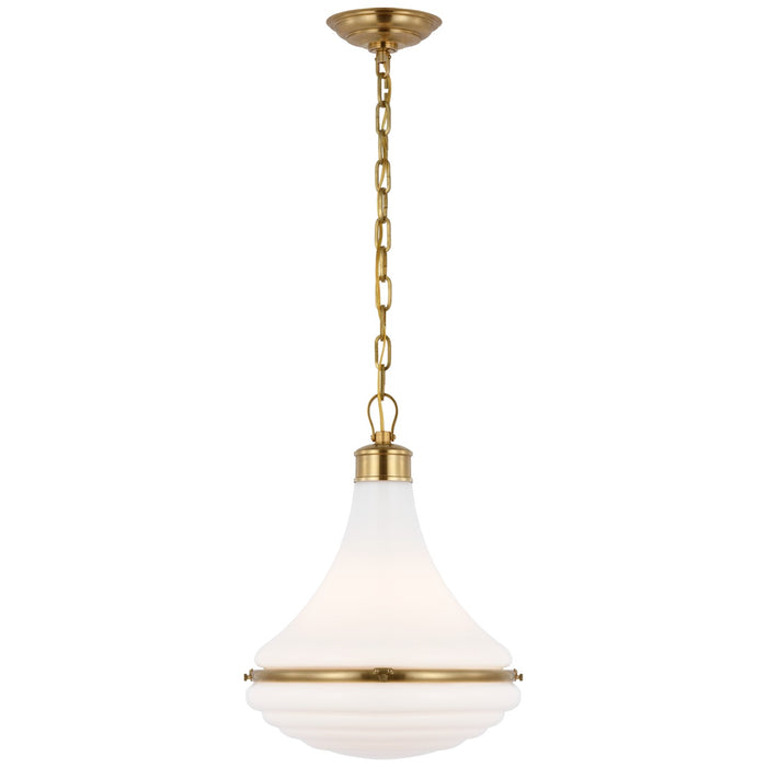Visual Comfort Signature AL 5070HAB-WG LED Pendant, Hand-Rubbed Antique Brass