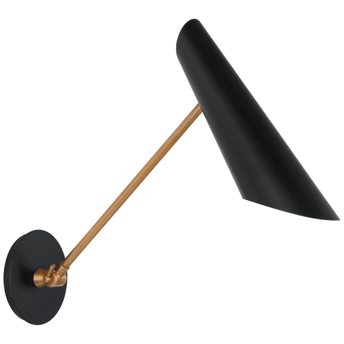 Visual Comfort Signature ARN 2412HAB-BLK LED Wall Sconce, Hand-Rubbed Antique Brass