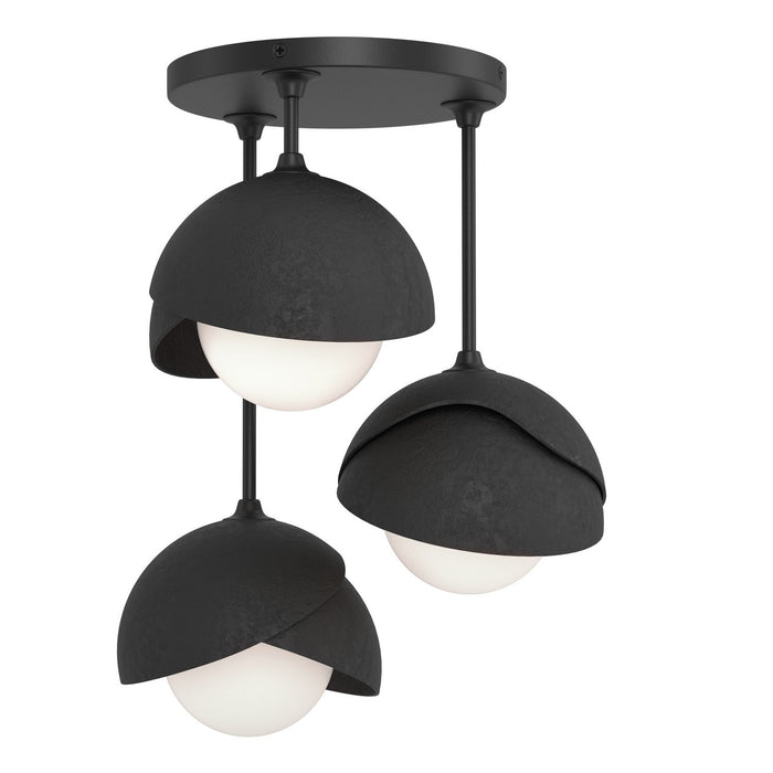 Hubbardton Forge 121374-SKT-10-10-GG0711 Three Light Semi-Flush Mount, Black