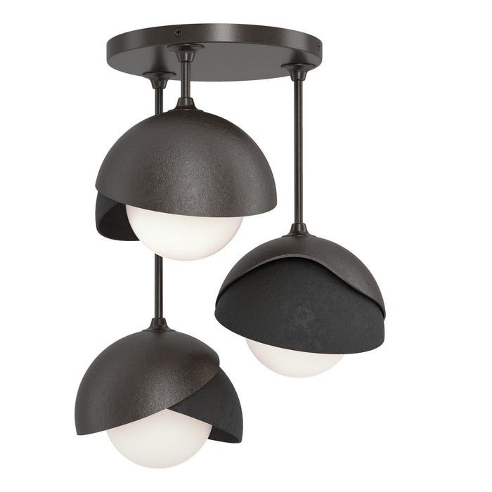Hubbardton Forge 121374-SKT-14-10-GG0711 Three Light Semi-Flush Mount, Oil Rubbed Bronze