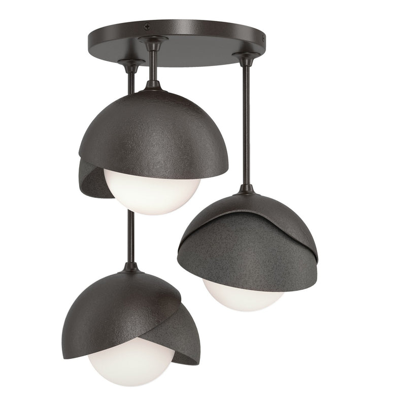 Hubbardton Forge 121374-SKT-14-20-GG0711 Three Light Semi-Flush Mount, Oil Rubbed Bronze