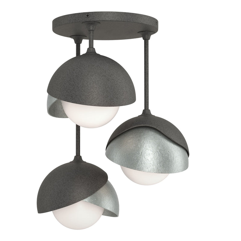 Hubbardton Forge 121374-SKT-20-82-GG0711 Three Light Semi-Flush Mount, Natural Iron