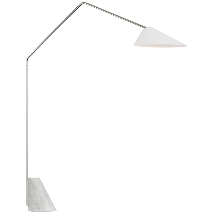 Visual Comfort Signature ARN 1530PN-WHT LED Arc Floor Lamp, Polished Nickel