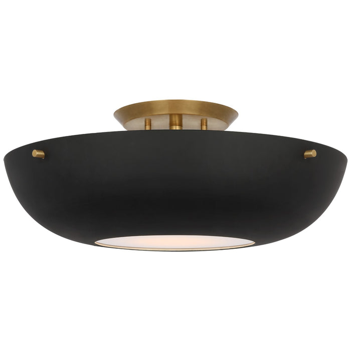 Visual Comfort Signature ARN 4520HAB-BLK LED Flush Mount, Hand-Rubbed Antique Brass