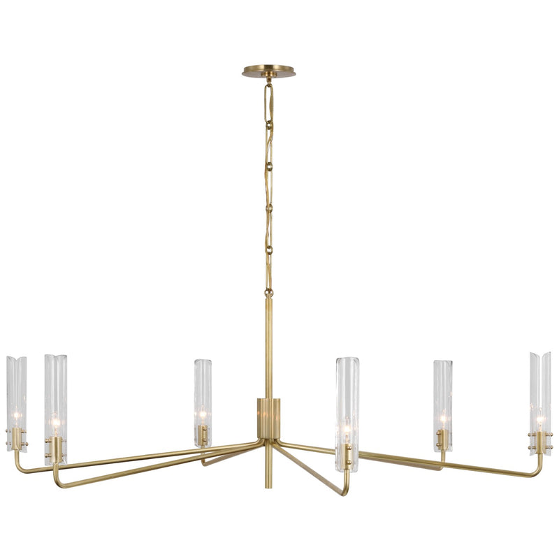 Visual Comfort Signature ARN 5485HAB-CG LED Chandelier, Hand-Rubbed Antique Brass