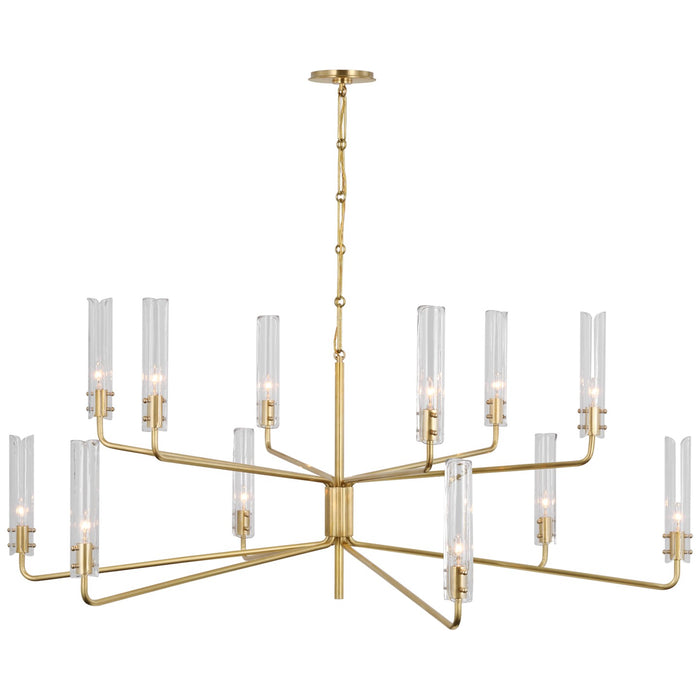 Visual Comfort Signature ARN 5486HAB-CG LED Chandelier, Hand-Rubbed Antique Brass