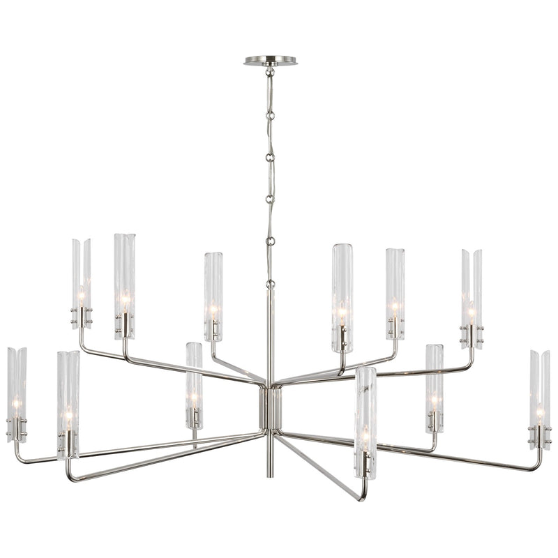 Visual Comfort Signature ARN 5486PN-CG LED Chandelier, Polished Nickel