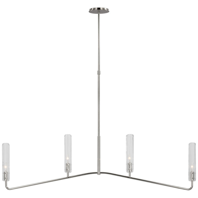 Visual Comfort Signature ARN 5510PN-CG LED Linear Chandelier, Polished Nickel