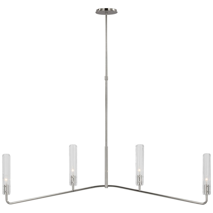 Visual Comfort Signature ARN 5510PN-CG LED Linear Chandelier, Polished Nickel