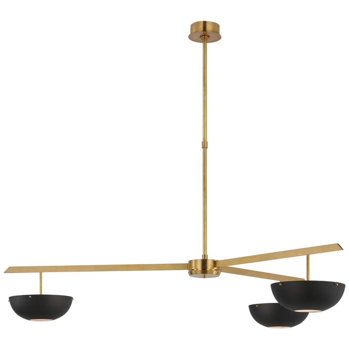 Visual Comfort Signature ARN 5520HAB-BLK LED Chandelier, Hand-Rubbed Antique Brass