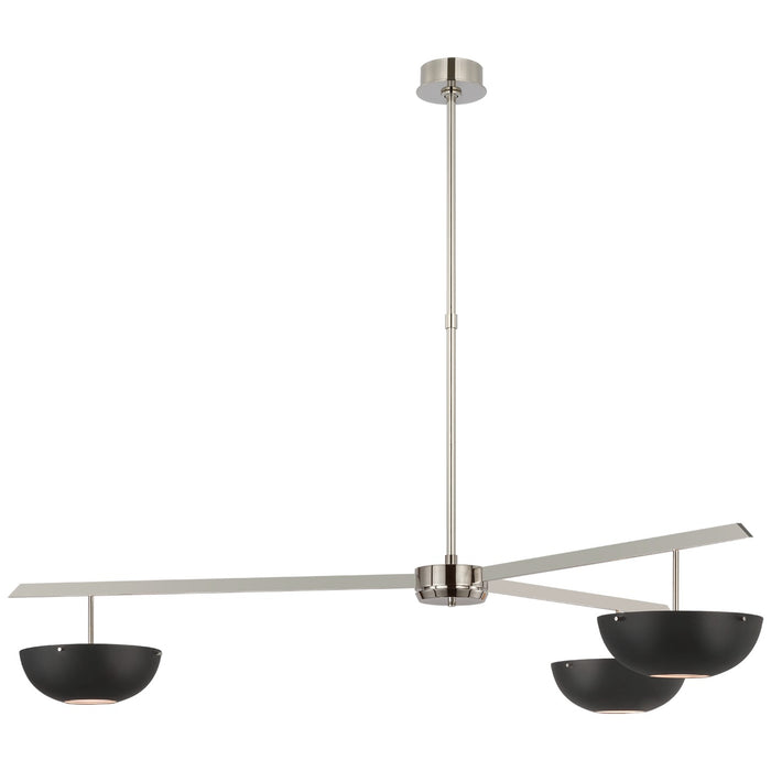 Visual Comfort Signature ARN 5520PN-BLK LED Chandelier, Polished Nickel
