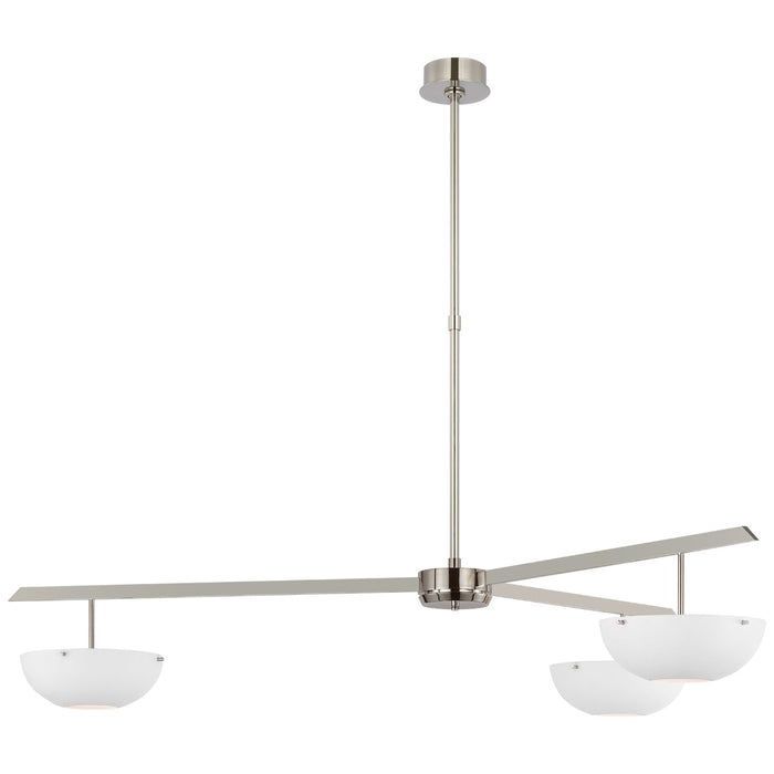 Visual Comfort Signature ARN 5520PN-WHT LED Chandelier, Polished Nickel