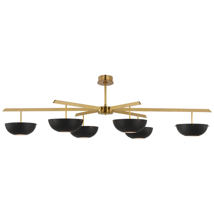 Visual Comfort Signature ARN 5521HAB-BLK LED Chandelier, Hand-Rubbed Antique Brass