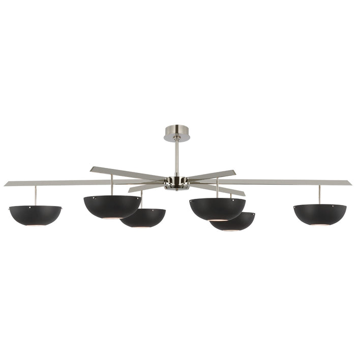 Visual Comfort Signature ARN 5521PN-BLK LED Chandelier, Polished Nickel