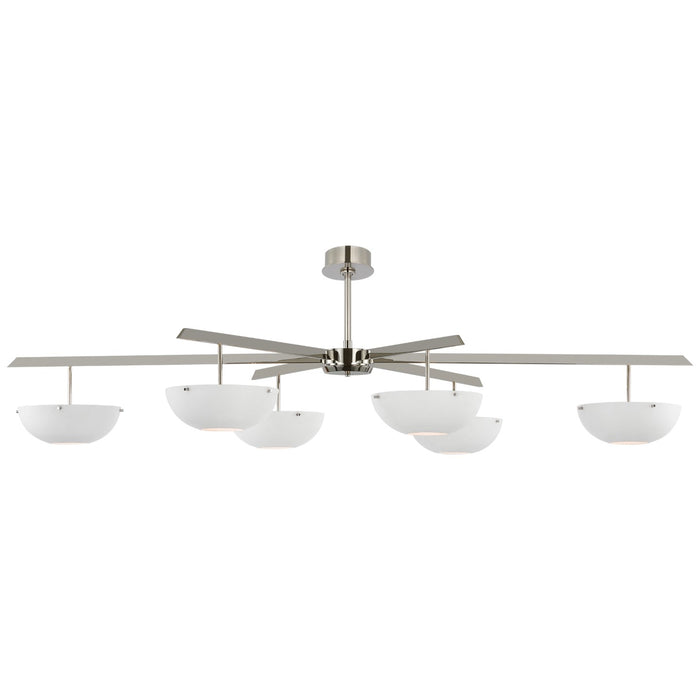 Visual Comfort Signature ARN 5521PN-WHT LED Chandelier, Polished Nickel