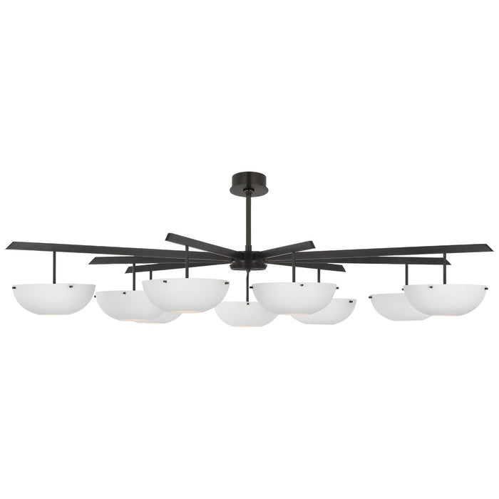 Visual Comfort Signature ARN 5522BZ-WHT LED Chandelier, Bronze