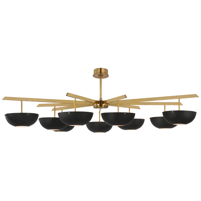Visual Comfort Signature ARN 5522HAB-BLK LED Chandelier, Hand-Rubbed Antique Brass