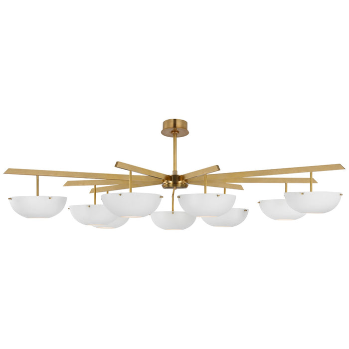Visual Comfort Signature ARN 5522HAB-WHT LED Chandelier, Hand-Rubbed Antique Brass