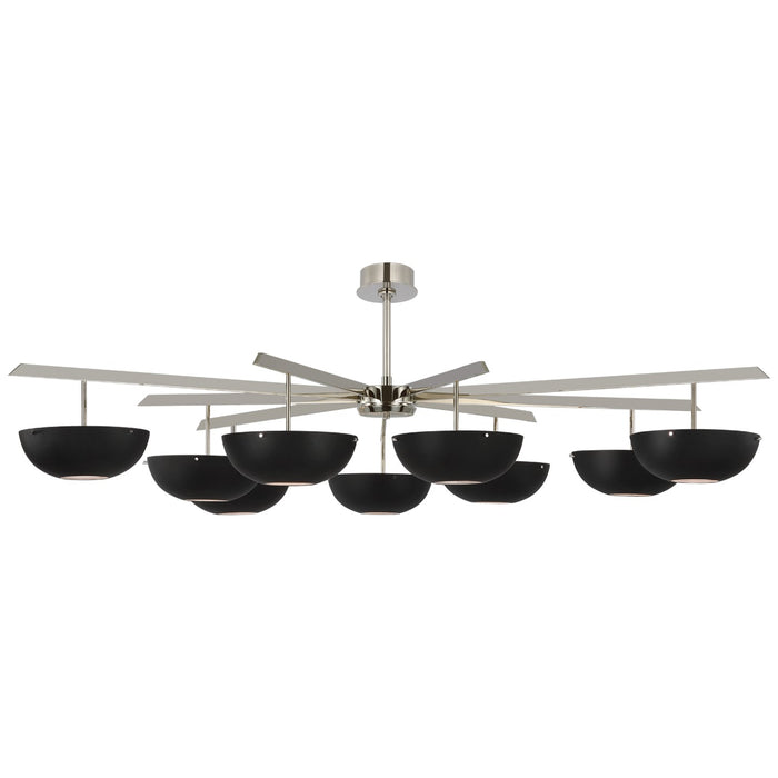 Visual Comfort Signature ARN 5522PN-BLK LED Chandelier, Polished Nickel