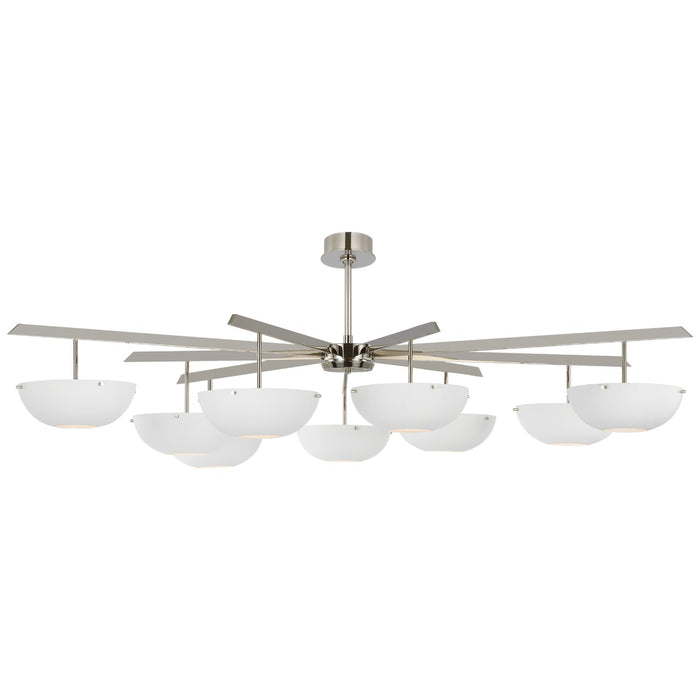 Visual Comfort Signature ARN 5522PN-WHT LED Chandelier, Polished Nickel