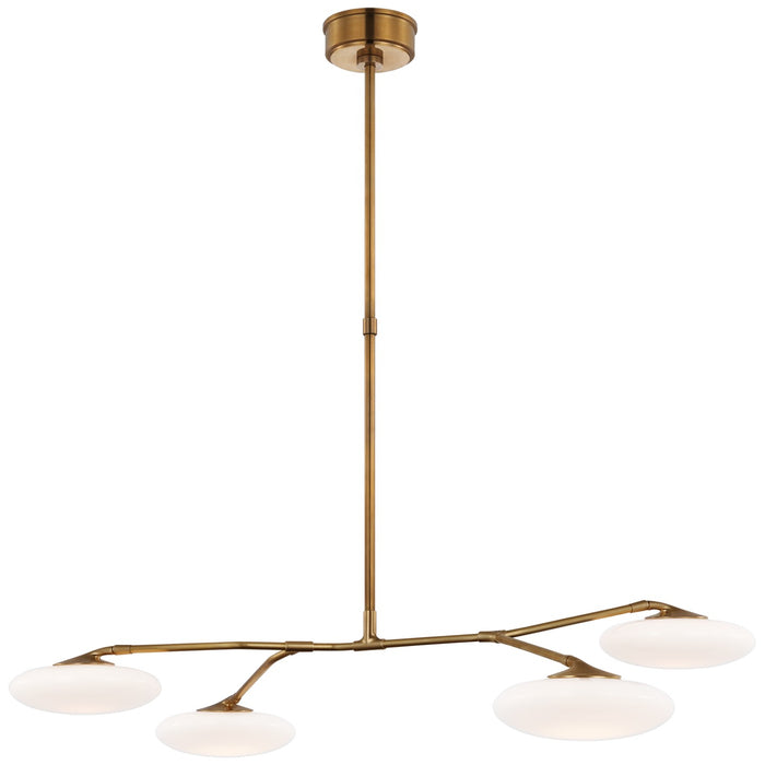 Visual Comfort Signature CD 5014SB-WG LED Chandelier, Soft Brass