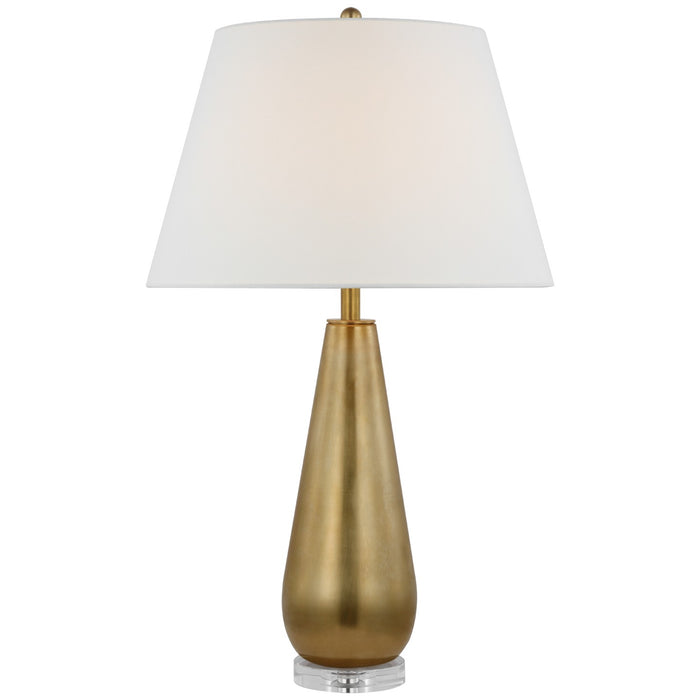 Visual Comfort Signature CHA 8185AB-L LED Table Lamp, Antique-Burnished Brass and Clear Glass